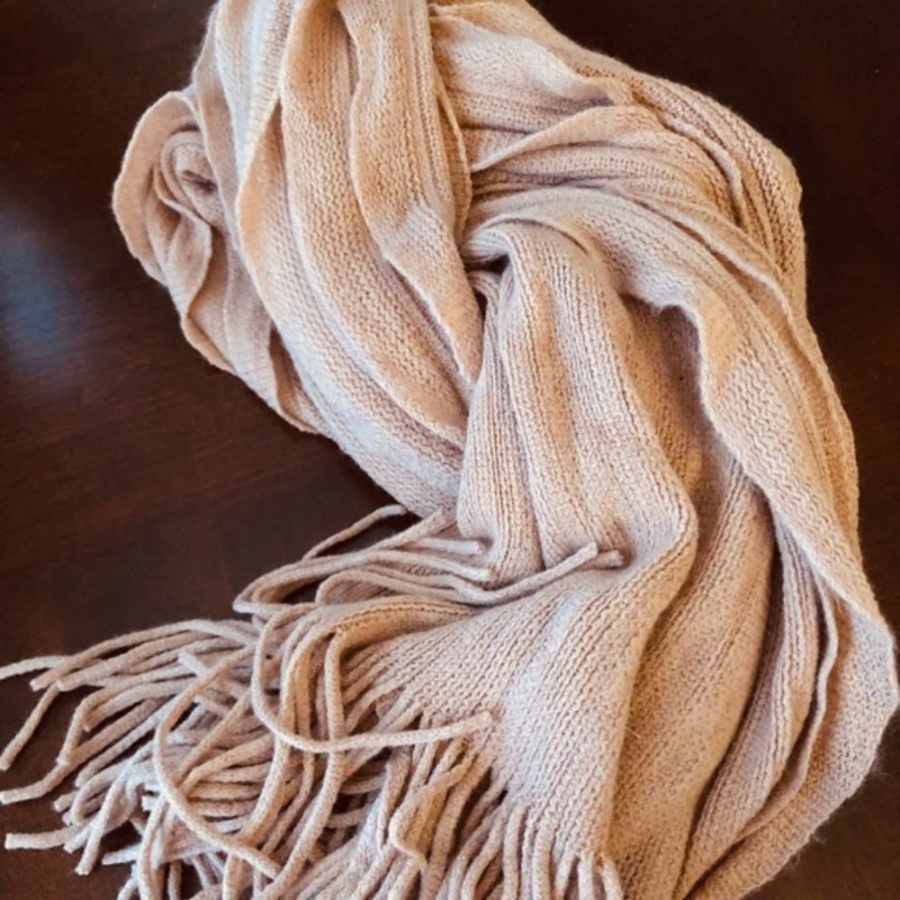Express Ruffle Fringe Scarf in Dusty Rose NWOT
